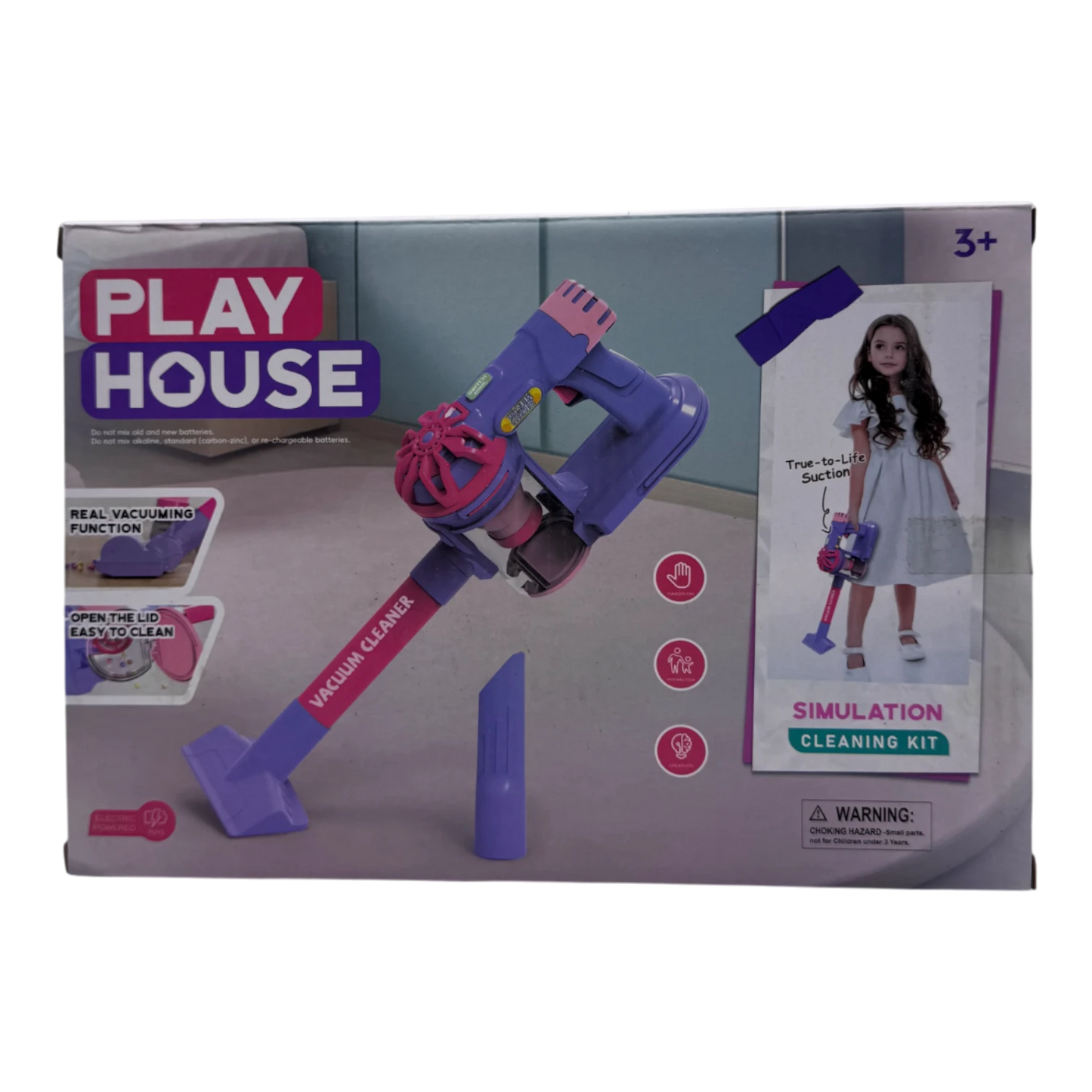PlayHouse Simulation Cleaning Kit Toy Vacuum Cleaner for Kids (3+ Ages)
