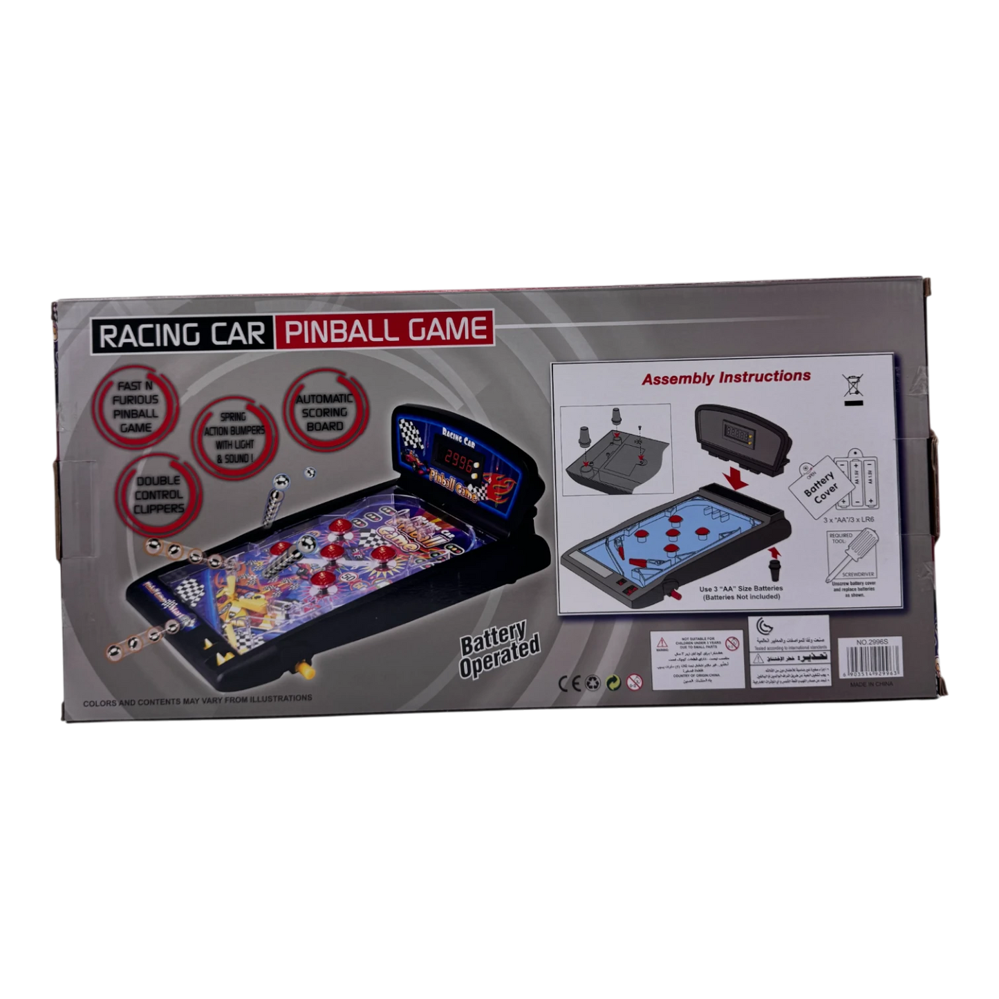 Racing Car Pinball Game for Kids – Electronic Arcade Tabletop Pinball (3+ Ages)