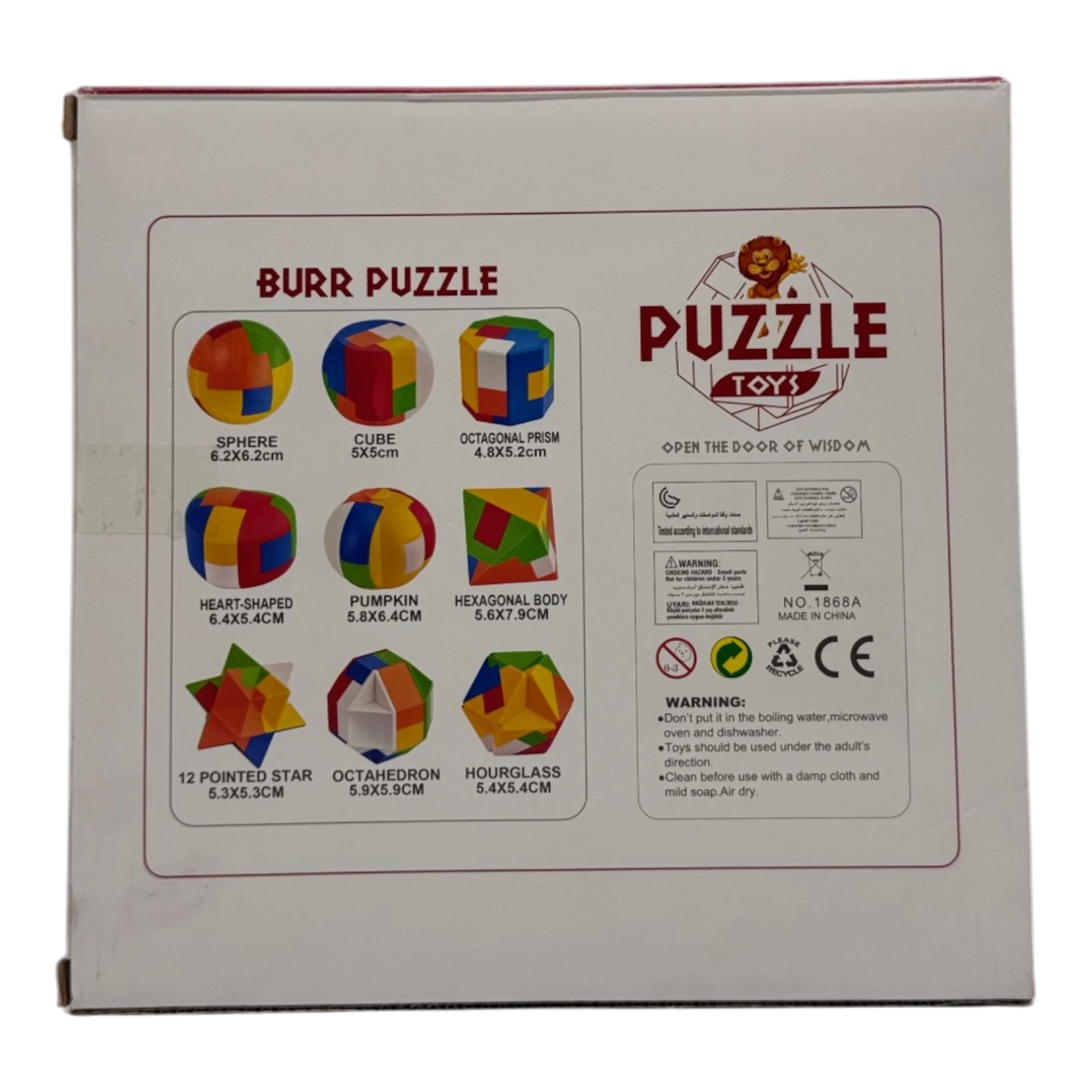 9-Piece 3D Brain Teaser Puzzle Set – Colorful Geometric Logic Toys for Kids