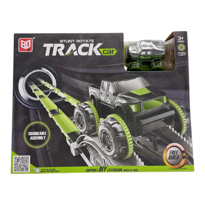 Stunt Rotate DIY Track Car Set – Gear-Wheel Climbing Truck with Changeable Assembly
