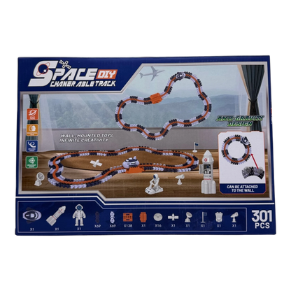 301-Piece Space DIY Changeable Track Set – Anti-Gravity Wall-Mounted Race Track