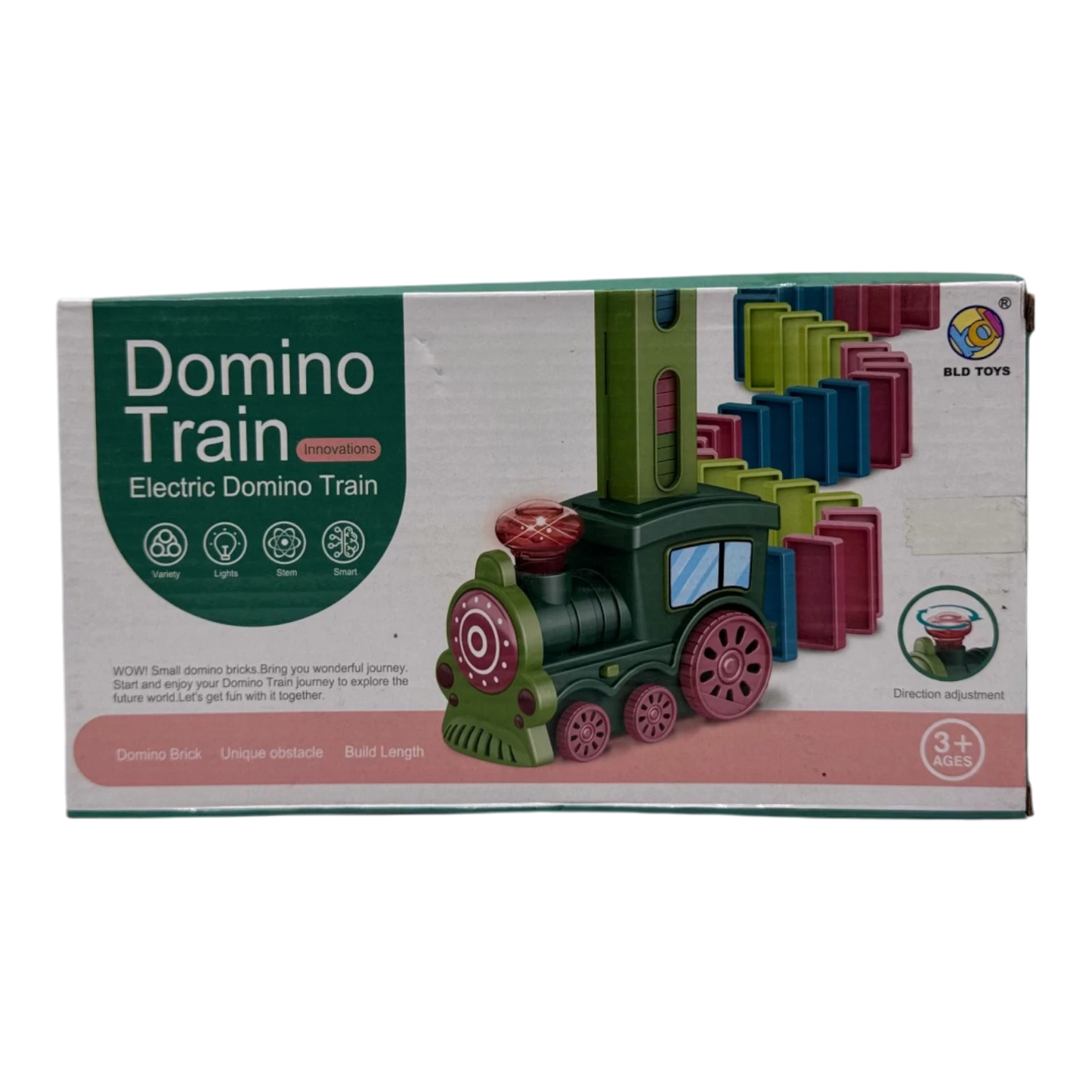 Automatic Electric Domino Train Toy Set – Sound & Light Stacking Locomotive