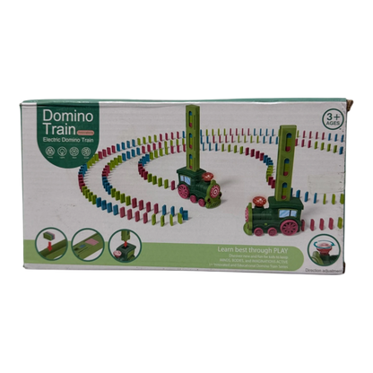 Automatic Electric Domino Train Toy Set – Sound & Light Stacking Locomotive