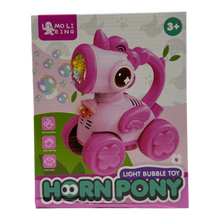 Horn Pony Light Bubble Stroller – Automatic Bubble Blower with LED Lights & Music