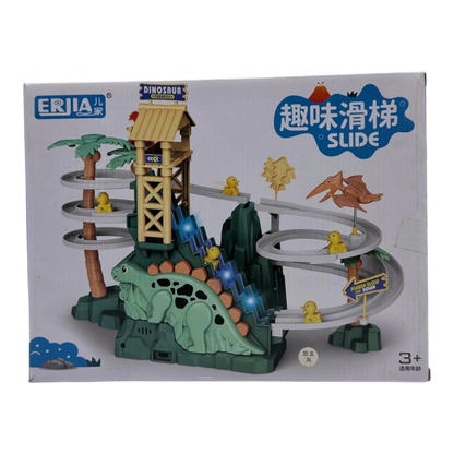 Dinosaur Paradise Electric Duck Slide Toy – Automatic Stair Climbing Toy with Music & Lights