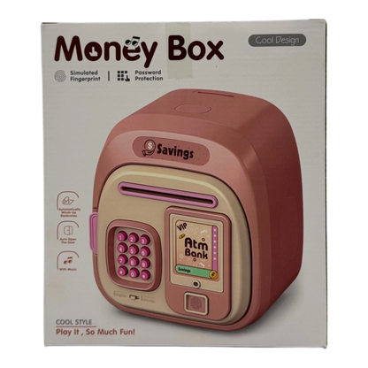 Smart Electronic Money Box with Simulated Fingerprint & Auto-Winding Banknote Slot