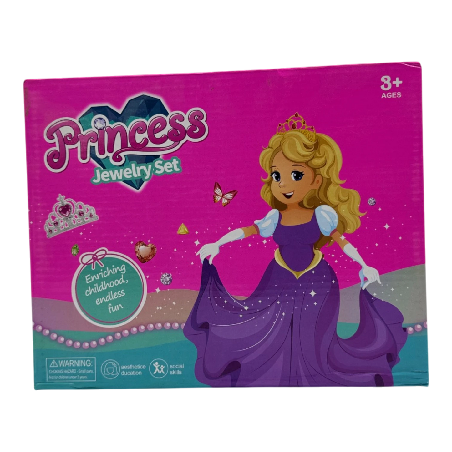 Princess Jewelry Set for Kids – Magical Dress-Up Accessories Kit with Tiara & Gems