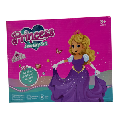 Princess Jewelry Set for Kids – Magical Dress-Up Accessories Kit with Tiara & Gems