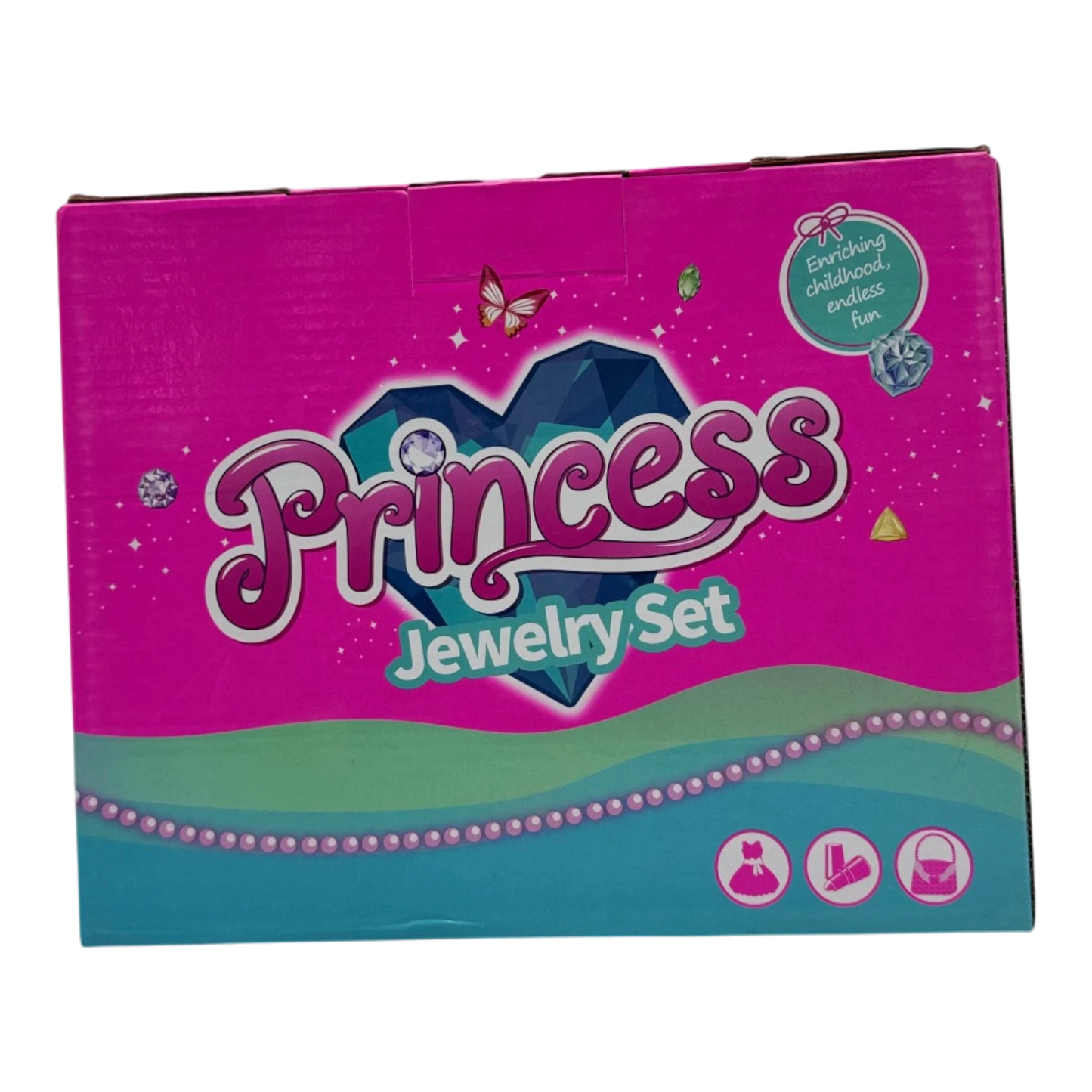 Princess Jewelry Set for Kids – Magical Dress-Up Accessories Kit with Tiara & Gems