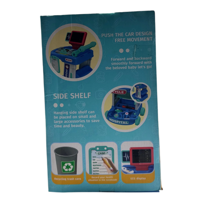 Interactive Medical Trolley Playset – Rolling Doctor Cart with Defibrillator & Accessories