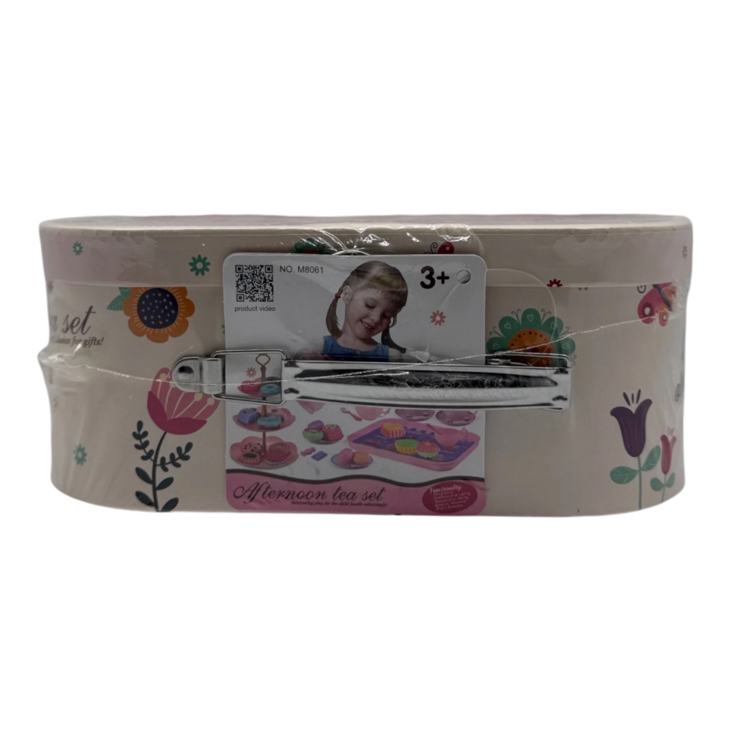 Kids Afternoon Tea Party Playset – 15-Piece Tin Tea Set with Carrying Case