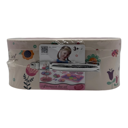Kids Afternoon Tea Party Playset – 15-Piece Tin Tea Set with Carrying Case
