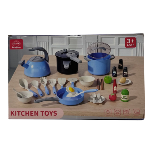 Beiqiduo Kids Kitchen Cookware Set – Realistic Pots, Pans, and Pretend Play Cooking Utensils