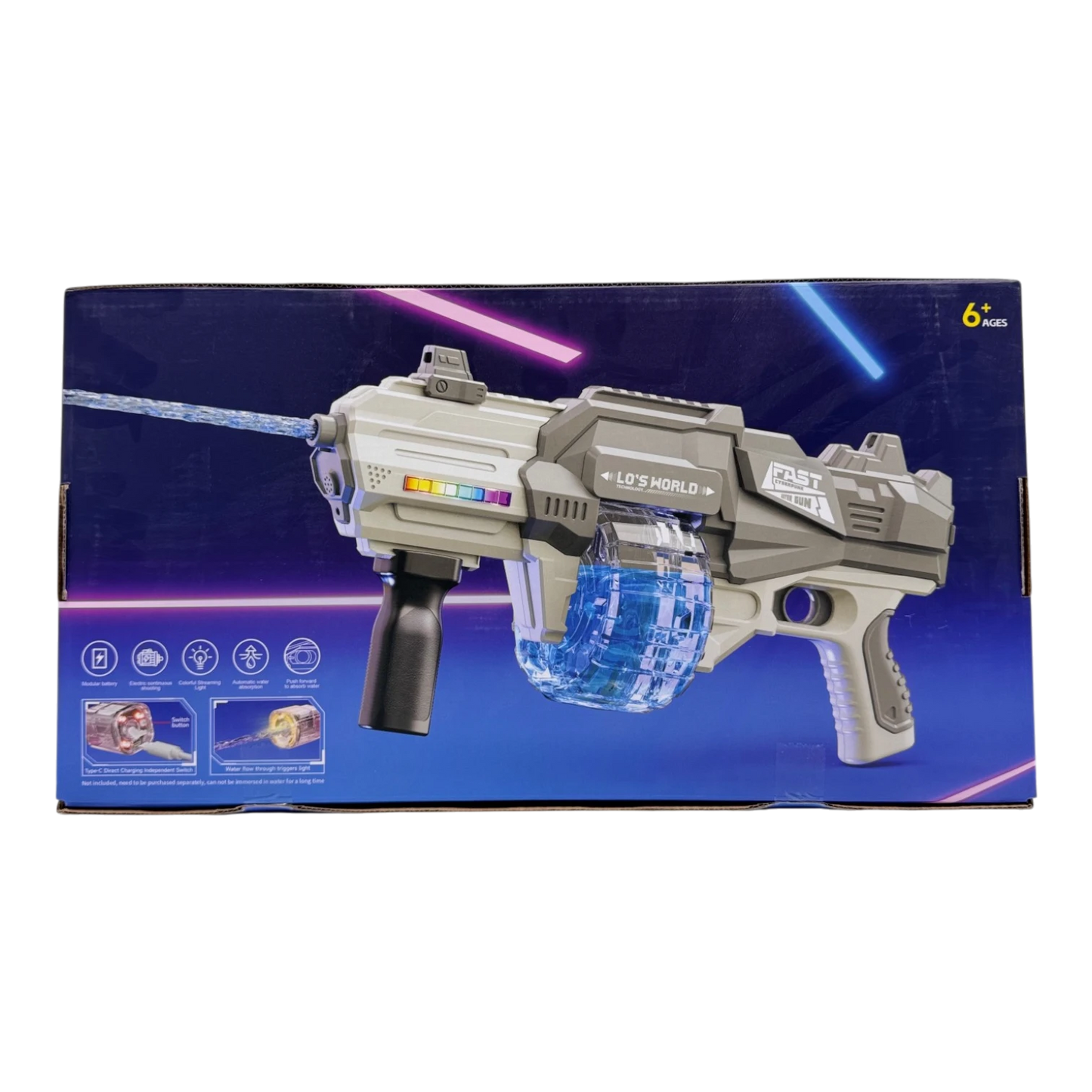 CyberGun Shotgun-Style Electric Pulse Water Gun – 650ml High-Capacity Motorized Blaster