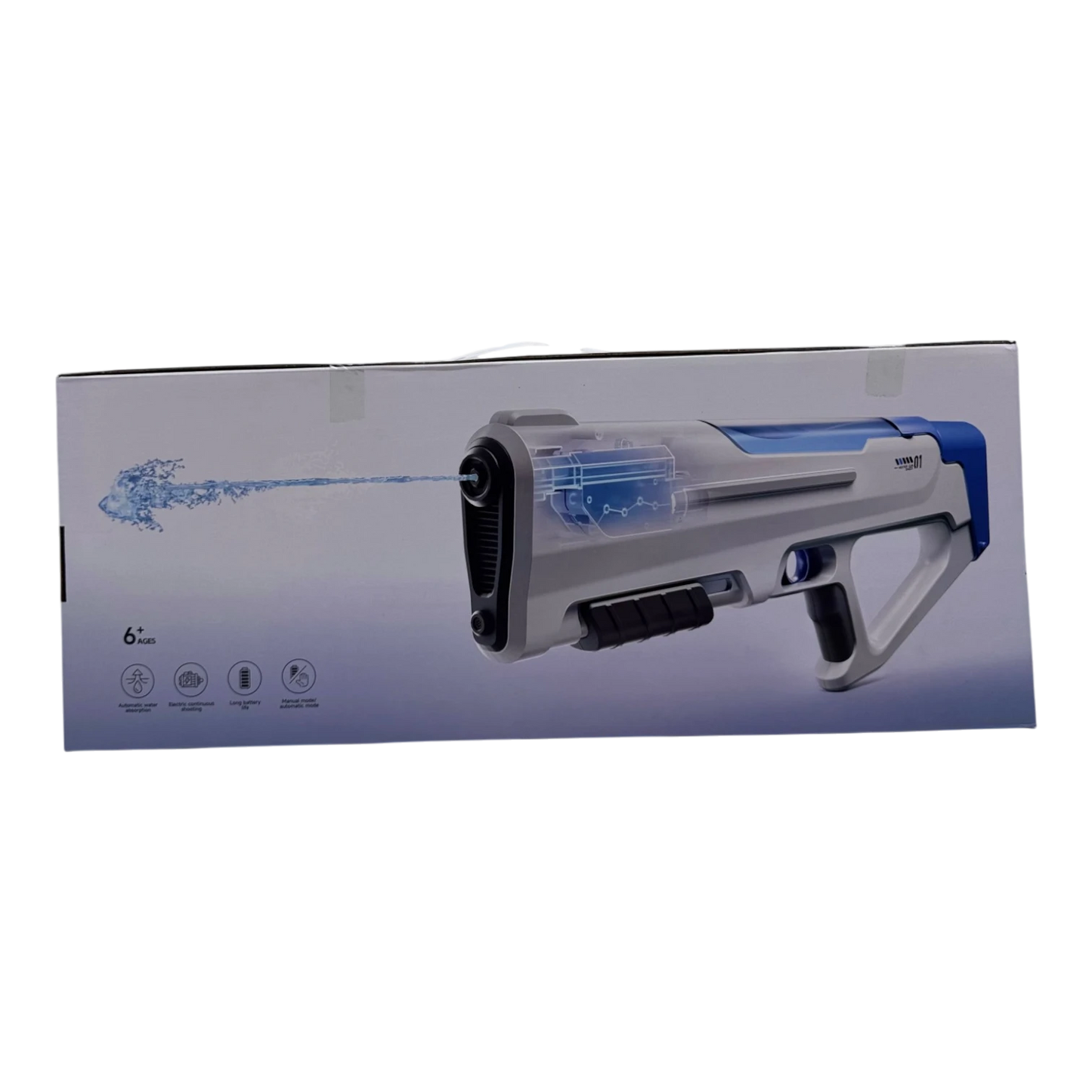 Rifle-Style Electric Pulse Water Gun – 600ml Automatic High-Speed Lightning Blaster