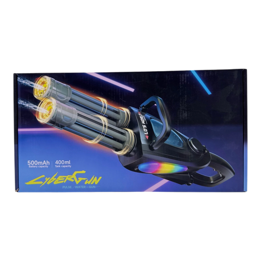 CyberGun Double Trouble Twin-Barrel Electric Water Gun – 400ml Motorized Lightning Edition Blaster