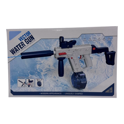 Vector Submachine-Style Electric Water Gun – Automatic Continuous Emission Blaster with Drum Tank