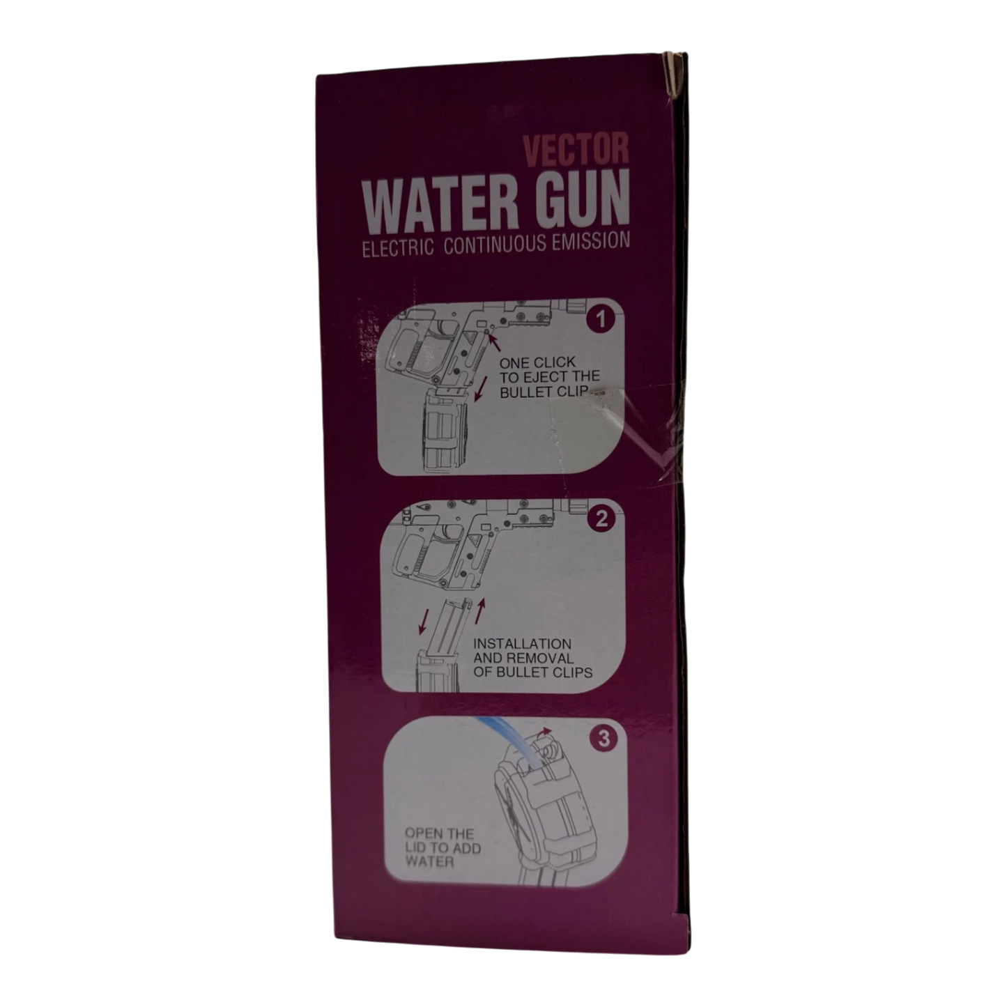 Vector Submachine-Style Electric Water Gun – Automatic Continuous Emission Blaster with Drum Tank