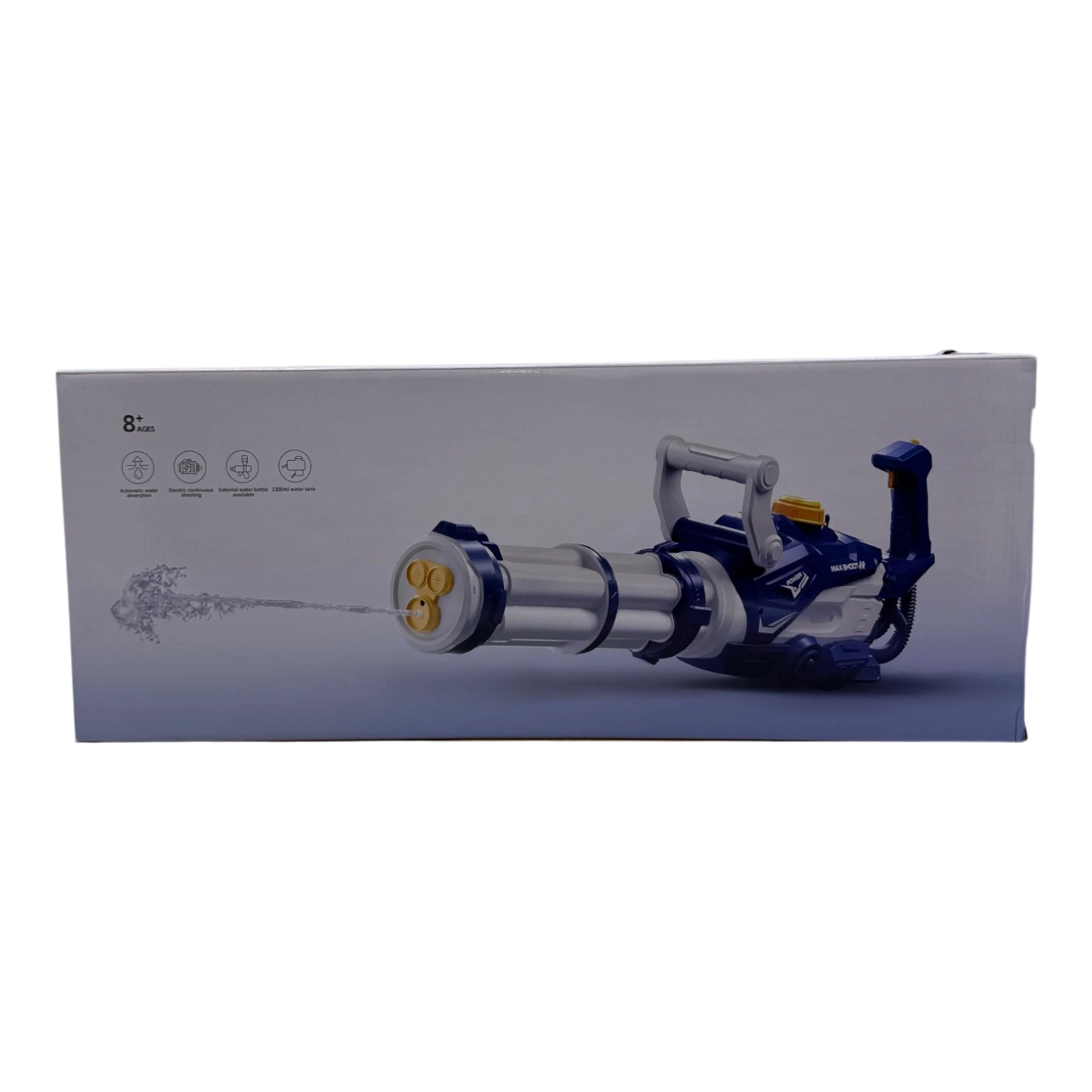 Big Gatling-Style Electric Water Gun – 1300ml High-Capacity Automatic Blaster with Self-Absorbing Pump