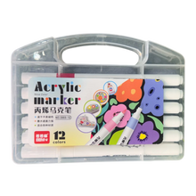 BBM 12-Piece Premium Acrylic Paint Marker Pens Set – Quick-Drying Waterproof Markers for Multi-Surface Arts & Crafts