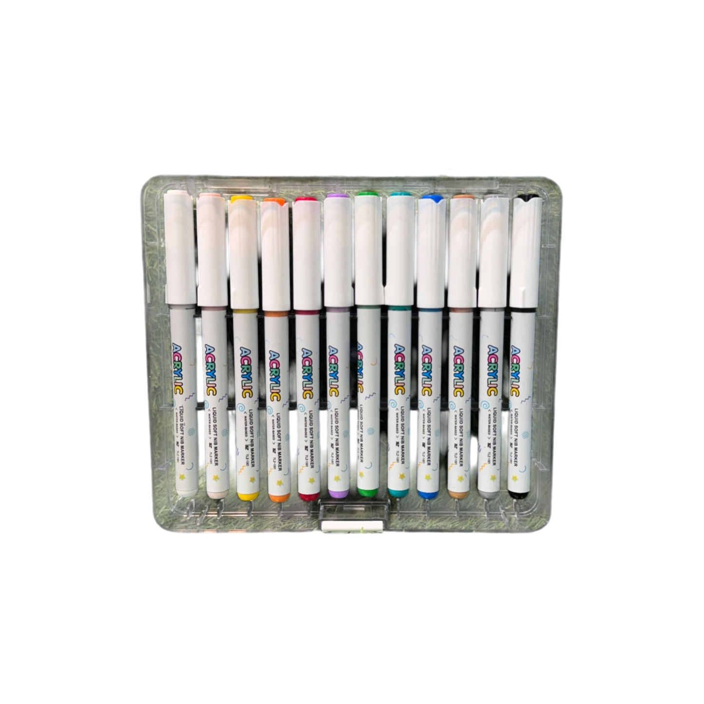 Keep Smiling 12-Piece Direct-Liquid Acrylic Paint Marker Set – Soft Nib Waterproof Markers for Multi-Surface Arts & Crafts