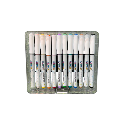 Keep Smiling 12-Piece Direct-Liquid Acrylic Paint Marker Set – Soft Nib Waterproof Markers for Multi-Surface Arts & Crafts