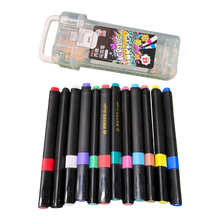 Huihuajia 12-Piece Premium Acrylic Paint Marker Pens Set – Quick-Drying Waterproof Multi-Surface Markers in a Heavy-Duty Locking Case