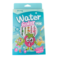 Yalong 10-Piece Fruit Aroma Scented Watercolor Pen Set – Washable Non-Toxic Bright Coloring Markers for Kids & School Projects