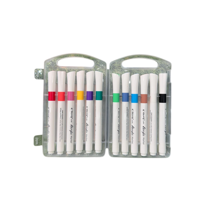 Yalong 12-Piece Premium Acrylic Paint Marker Set – Quick-Drying Waterproof Multi-Surface Markers with Portable Hard Carry Case