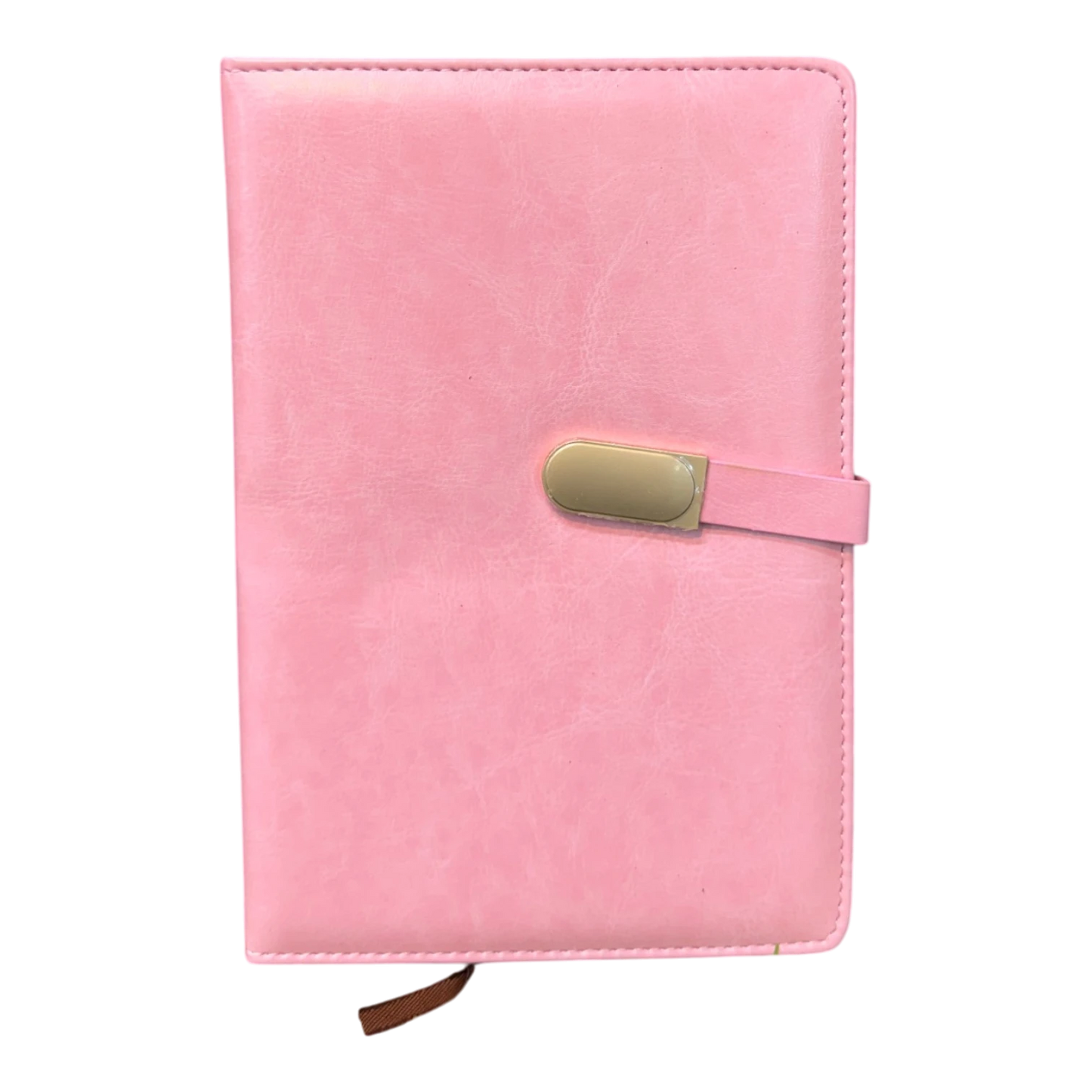 Premium Faux Leather Executive Diary with Magnetic Closing Hook – Elegant A5 Notebook for Office, Journaling, and Daily Planning (Orange, Pink, Blue, Black)