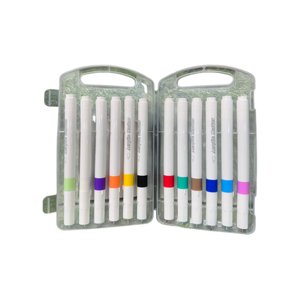 Weibo 12-Piece Premium Acrylic Paint Marker Set – Water-Based Waterproof Multi-Surface Markers with Portable Hard Carrying Case
