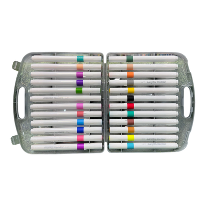 Weibo 24-Piece Premium Acrylic Paint Marker Set – Water-Based Waterproof Multi-Surface Markers with Portable Hard Carrying Case