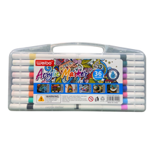 Weibo 36-Piece Premium Acrylic Paint Marker Set – Water-Based Waterproof Multi-Surface Markers with Portable Hard Carrying Case