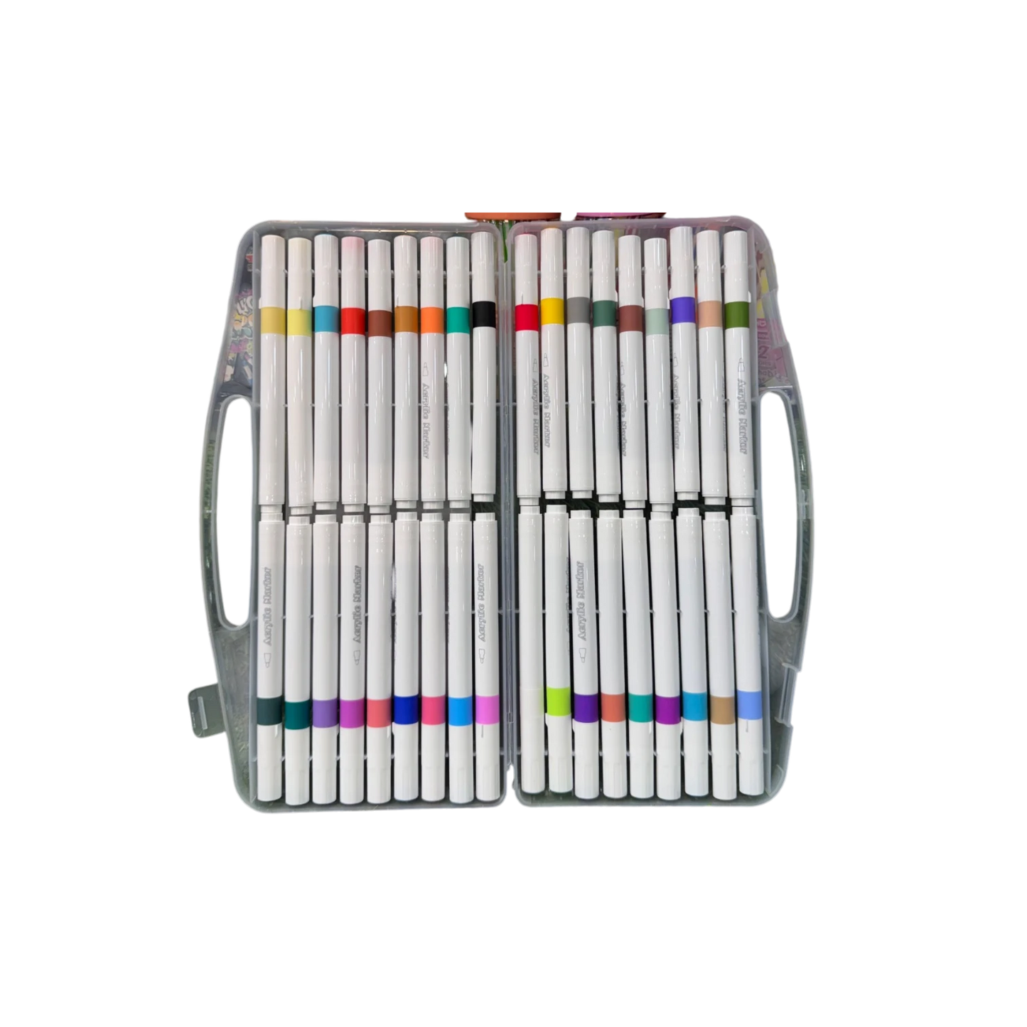 Weibo 36-Piece Premium Acrylic Paint Marker Set – Water-Based Waterproof Multi-Surface Markers with Portable Hard Carrying Case