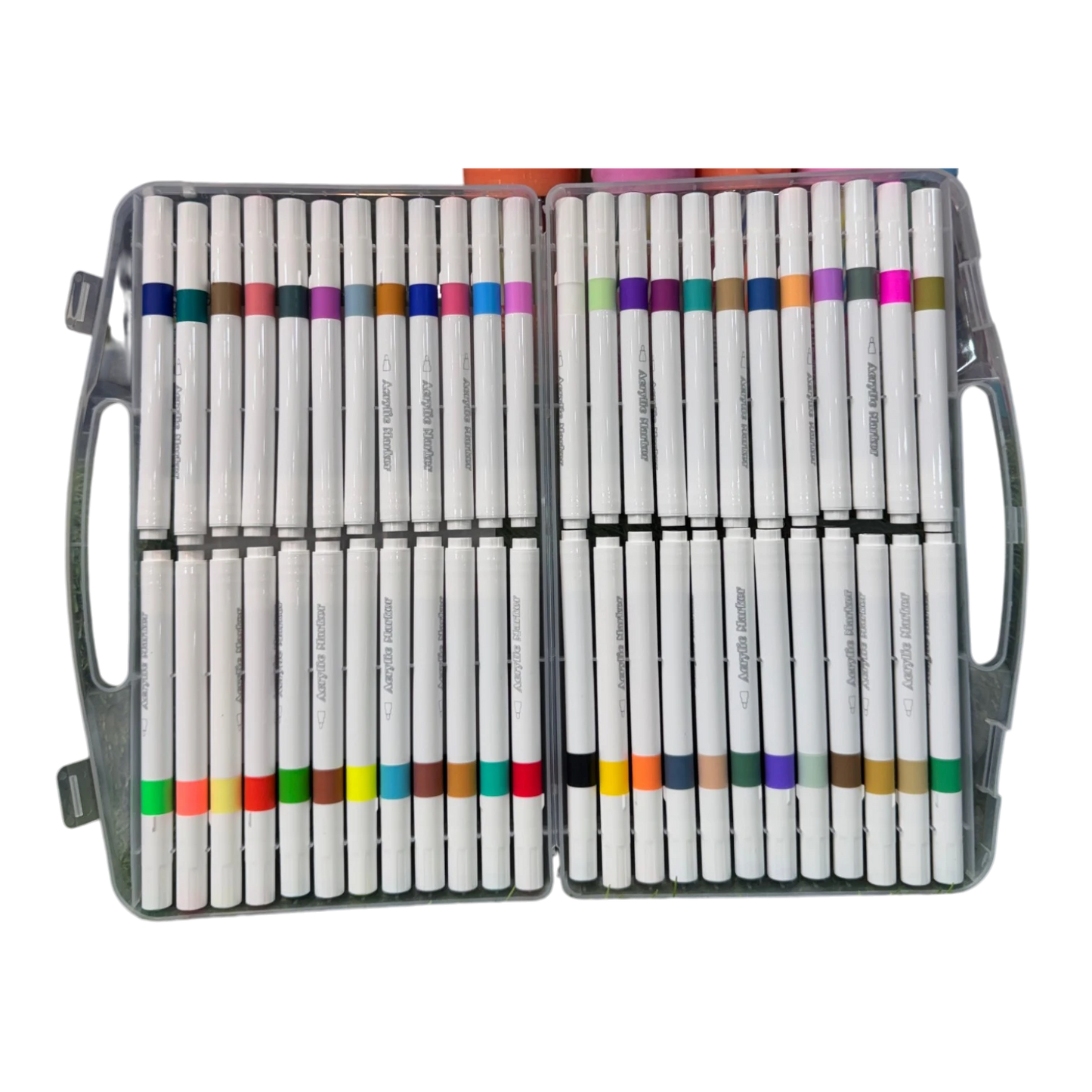 Weibo 48-Piece Premium Acrylic Paint Marker Set – Water-Based Waterproof Multi-Surface Markers with Portable Hard Carrying Case