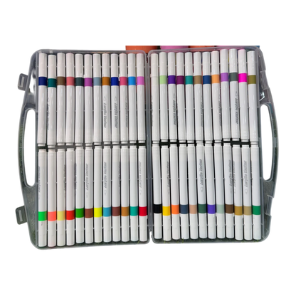 Weibo 48-Piece Premium Acrylic Paint Marker Set – Water-Based Waterproof Multi-Surface Markers with Portable Hard Carrying Case