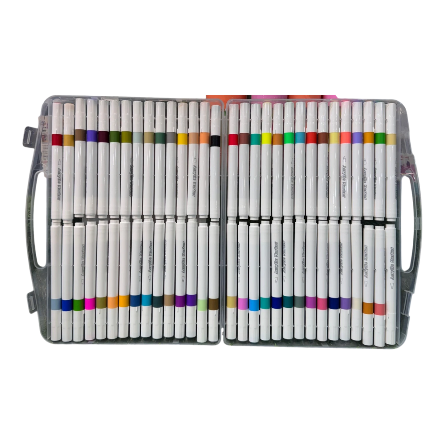 Weibo 60-Piece Premium Acrylic Paint Marker Set – Water-Based Waterproof Multi-Surface Markers with Portable Hard Carrying Case