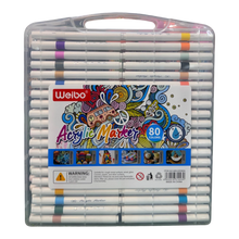 Weibo 80-Piece Premium Acrylic Paint Marker Set – Water-Based Waterproof Multi-Surface Markers with Portable Hard Carrying Case