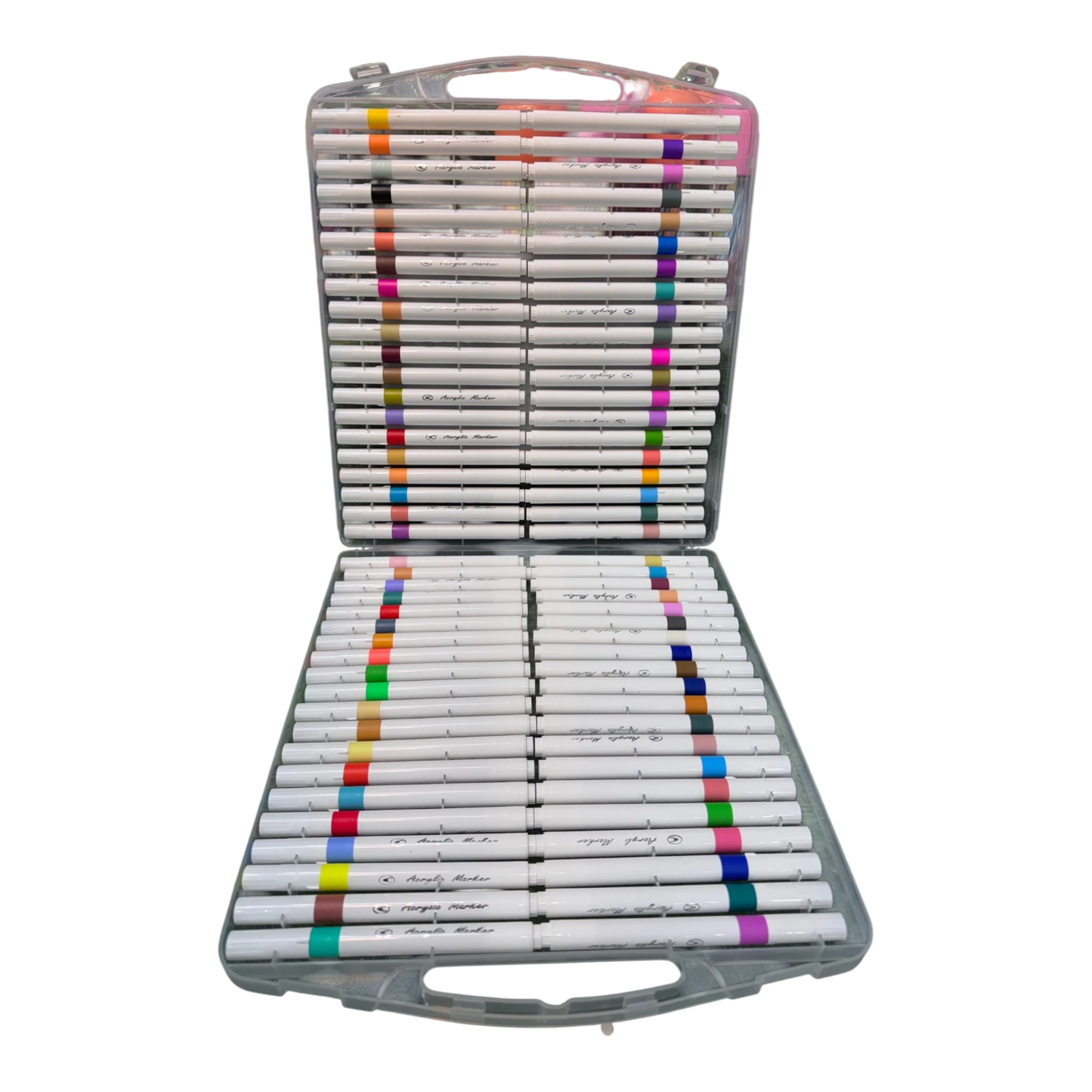 Weibo 80-Piece Premium Acrylic Paint Marker Set – Water-Based Waterproof Multi-Surface Markers with Portable Hard Carrying Case