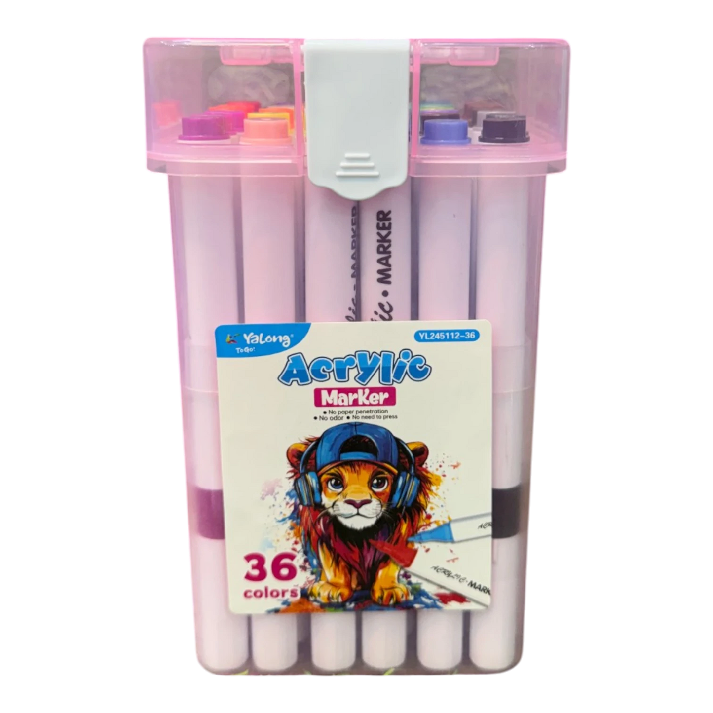 Yalong Acrylic Marker Pens Box Pack - 36 Pieces