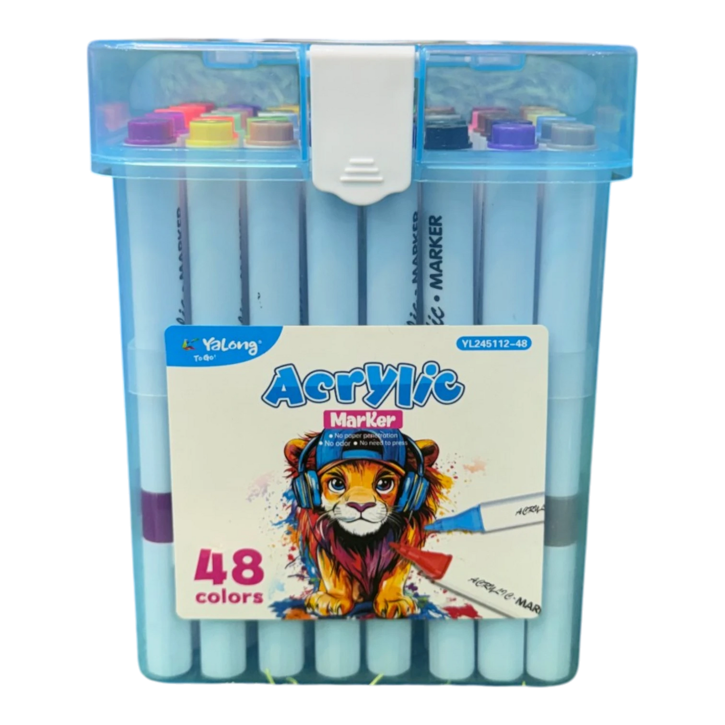 Yalong Acrylic Marker Pens Box Pack - 48 Pieces