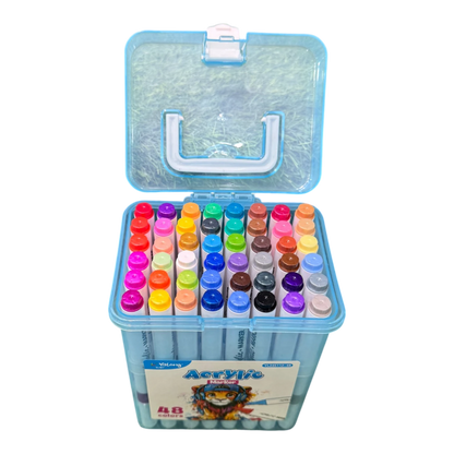 Yalong Acrylic Marker Pens Box Pack - 48 Pieces