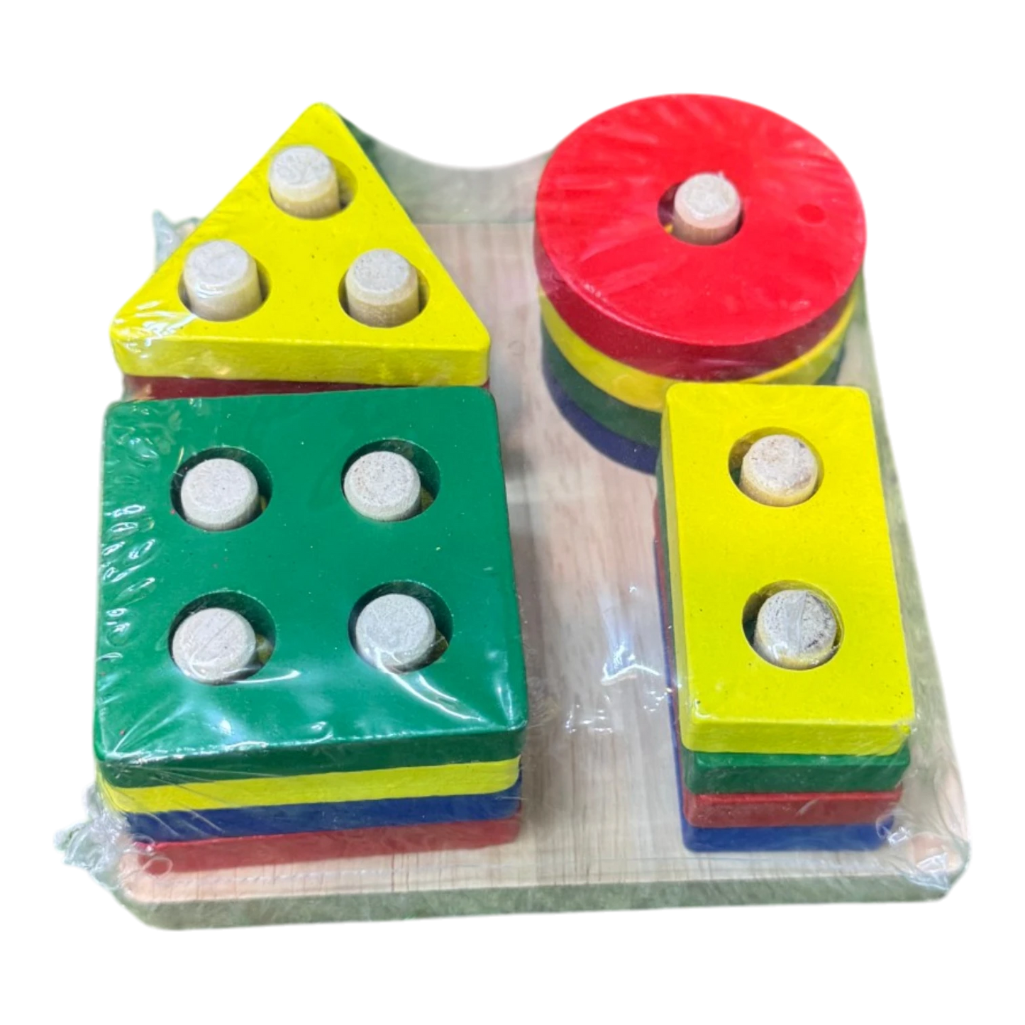 Educational Wooden 4-Column Geometric Shape Sorter Board