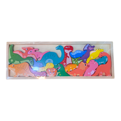 Educational Wooden Dinosaur Number Jigsaw Puzzle Board (1-20)