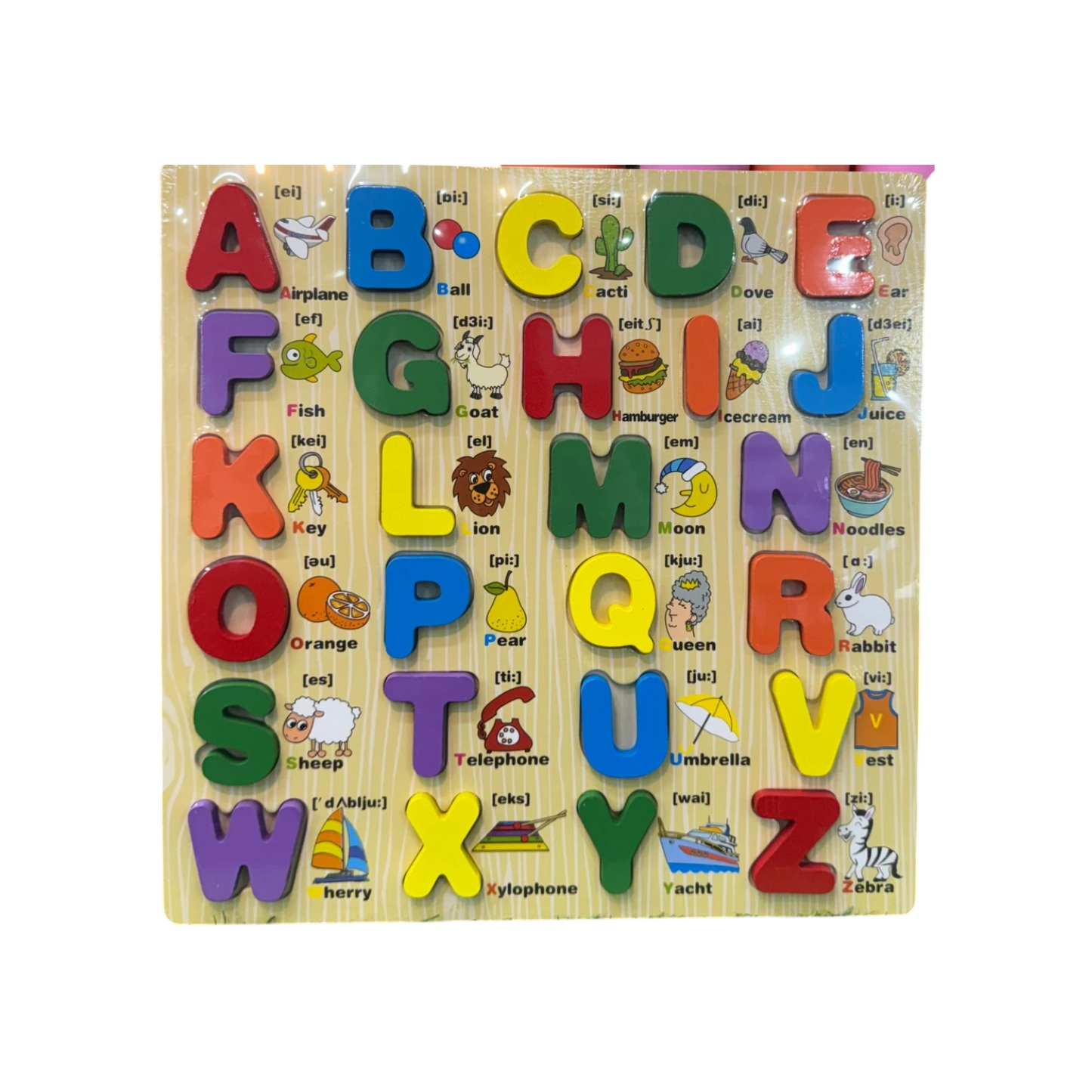Educational Wooden A-Z Alphabet Capital Letters Puzzle Board