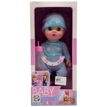 Musical Baby Boy Doll with Feeding Bottle (Blue Romper Edition)