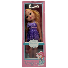 Beautiful Girl Lovely Doll in Purple Polka Dot Dress