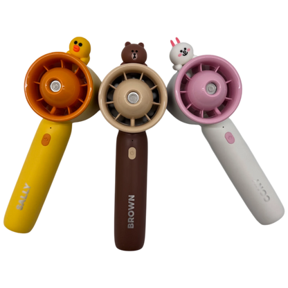 Cute Character Handheld Rechargeable Water Spray Fan
