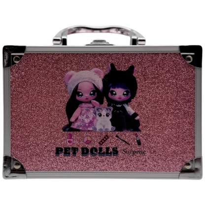 Pet Dolls Surprise Glitter Vanity Makeup Case for Kids (Small Edition)