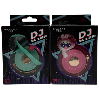 Givelong DJ Style Wearable Lanyard Necklace Fan for Kids